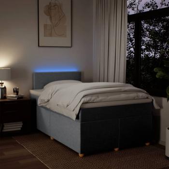 Boxspringbett mit Matratze Hellgrau 120x190 cm Stoff