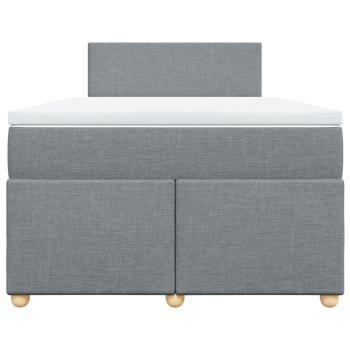 Boxspringbett mit Matratze Hellgrau 120x190 cm Stoff