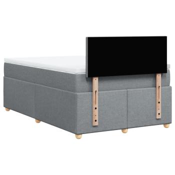 Boxspringbett mit Matratze Hellgrau 120x190 cm Stoff