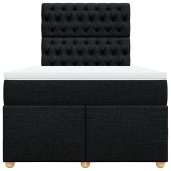 Boxspringbett mit Matratze Schwarz 120x200 cm Stoff