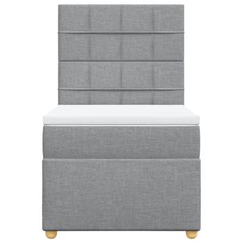 Boxspringbett mit Matratze Hellgrau 100x200 cm Stoff