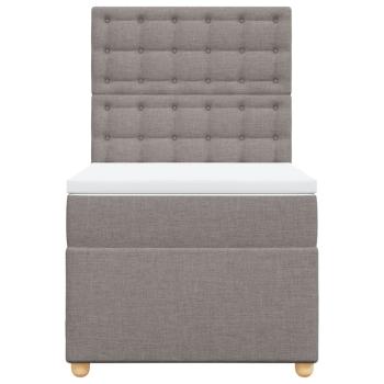 Boxspringbett mit Matratze Taupe 100x200 cm Stoff
