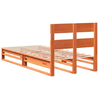 Massivholzbett ohne Matratze Wachsbraun 90x190 cm Kiefernholz