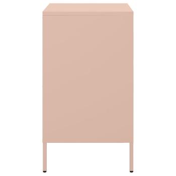 Nachttische 2 Stk. Rosa 36x39x68 cm Stahl