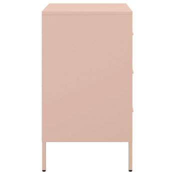 Nachttische 2 Stk. Rosa 36x39x68 cm Stahl