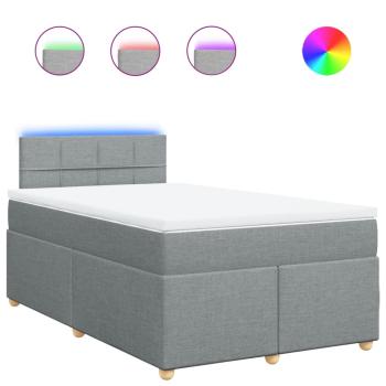 Boxspringbett mit Matratze Hellgrau 120x190 cm Stoff