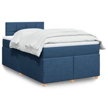 ARDEBO.de - Boxspringbett mit Matratze Blau 120x190 cm Stoff