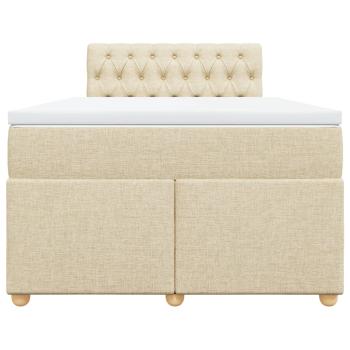 Boxspringbett mit Matratze Creme 120x190 cm Stoff
