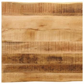 ARDEBO.de - Tischplatte mit Baumkante 40x40x3,8 cm Raues Mango Massivholz