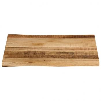 Tischplatte mit Baumkante 40x40x3,8 cm Raues Mango Massivholz
