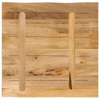 Tischplatte mit Baumkante 40x40x3,8 cm Raues Mango Massivholz