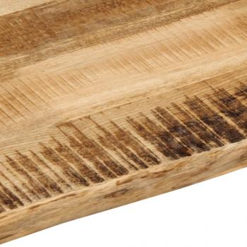 Tischplatte mit Baumkante 40x40x3,8 cm Raues Mango Massivholz