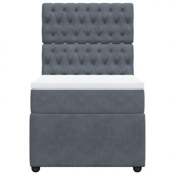 Boxspringbett mit Matratze Dunkelgrau 80x200 cm Samt