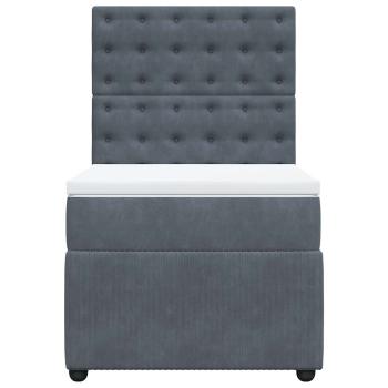 Boxspringbett mit Matratze Dunkelgrau 90x190 cm Samt