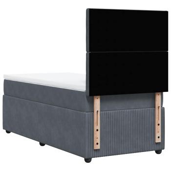 Boxspringbett mit Matratze Dunkelgrau 90x190 cm Samt