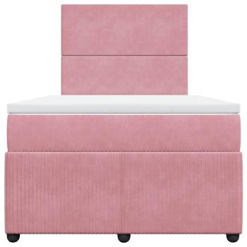 Boxspringbett mit Matratze Rosa 120x200 cm Samt
