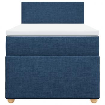 Boxspringbett mit Matratze Blau 90x190 cm Stoff
