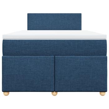Boxspringbett mit Matratze Blau 120x200 cm Stoff