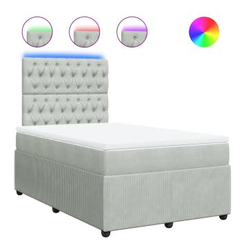 Boxspringbett mit Matratze Hellgrau 120x190 cm Samt