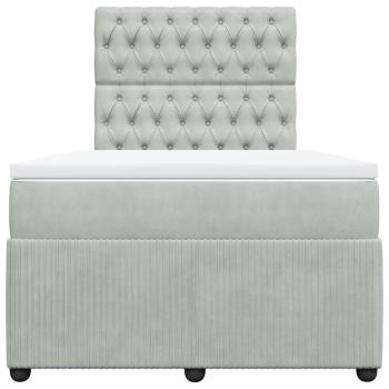 Boxspringbett mit Matratze Hellgrau 120x190 cm Samt