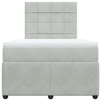 Boxspringbett mit Matratze Hellgrau 120x190 cm Samt