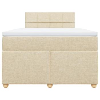 Boxspringbett mit Matratze Creme 120x200 cm Stoff