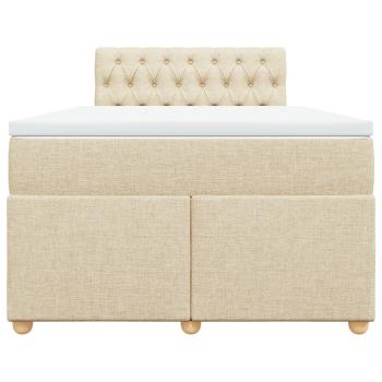 Boxspringbett mit Matratze Creme 120x200 cm Stoff