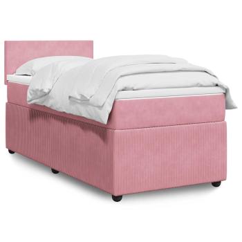 ARDEBO.de - Boxspringbett mit Matratze Rosa 90x200 cm Samt