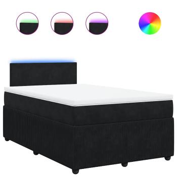 Boxspringbett mit Matratze Schwarz 120x190 cm Samt