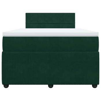Boxspringbett mit Matratze Dunkelgrün 120x190 cm Samt