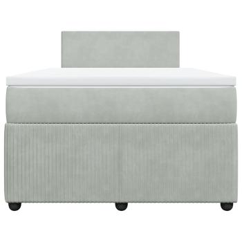 Boxspringbett mit Matratze Hellgrau 120x200 cm Samt