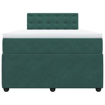 Boxspringbett mit Matratze Dunkelgrün 120x200 cm Samt