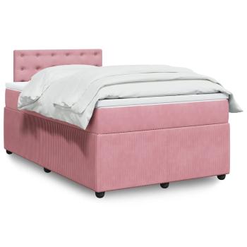 ARDEBO.de - Boxspringbett mit Matratze Rosa 120x200 cm Samt