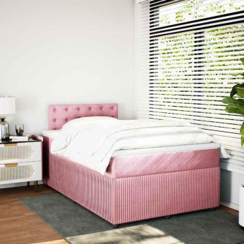 Boxspringbett mit Matratze Rosa 120x200 cm Samt