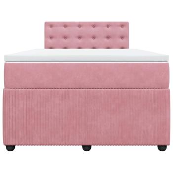 Boxspringbett mit Matratze Rosa 120x200 cm Samt