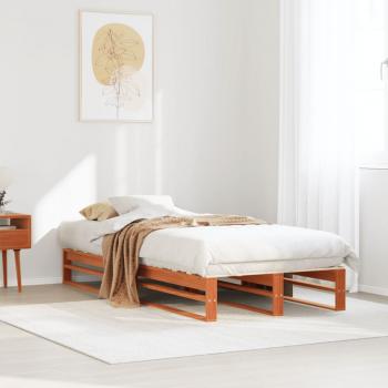 ARDEBO.de - Massivholzbett ohne Matratze Wachsbraun 90x200 Kiefernholz