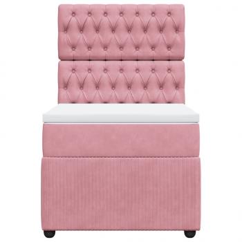Boxspringbett mit Matratze Rosa 100x200 cm Samt