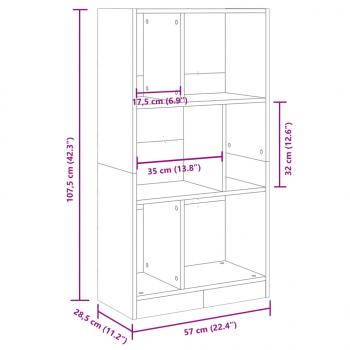 Bücherregal Sonoma-Eiche 57x28,5x107,5 cm Holzwerkstoff