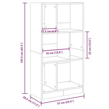 Bücherregal Räuchereiche 57x28,5x107,5 cm Holzwerkstoff