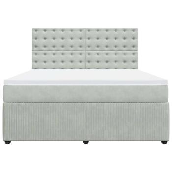 Boxspringbett mit Matratze Hellgrau 180x200 cm Samt