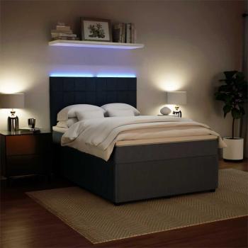 Boxspringbett mit Matratze Dunkelgrau 140x190 cm Samt