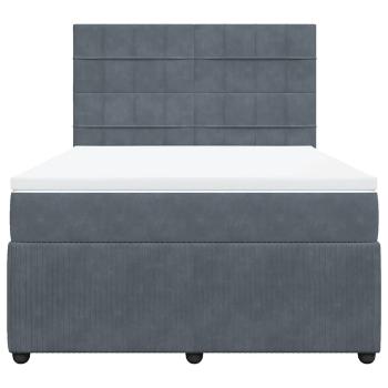 Boxspringbett mit Matratze Dunkelgrau 140x190 cm Samt