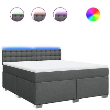 ARDEBO.de - Boxspringbett mit Matratze Dunkelgrau 180x200 cm Stoff