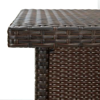 5-tlg. Gartenbar-Set mit Kissen Braun Poly Rattan