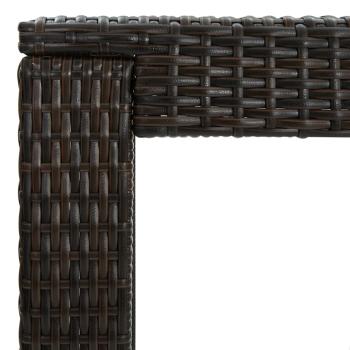 ARDEBO.de - 3-tlg. Gartenbar-Set mit Kissen Braun Poly Rattan
