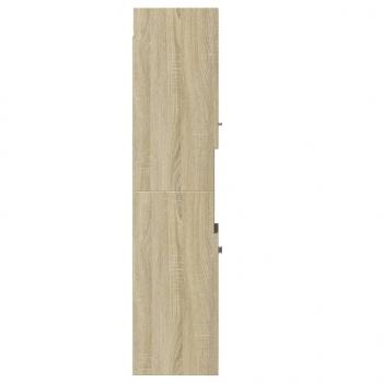 Badezimmerschrank Sonoma-Eiche 30x30x130 cm Holzwerkstoff