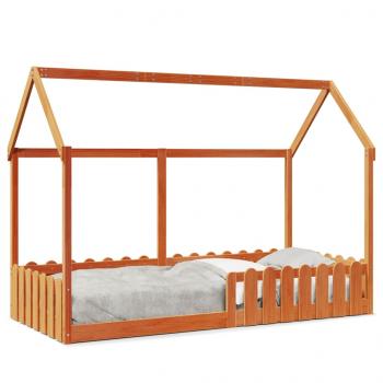 ARDEBO.de - Kinderbett Hausbett Wachsbraun 90x200 cm Kiefer