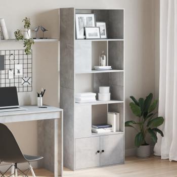 ARDEBO.de - Bücherregal Betongrau 70x36x189 cm Holzwerkstoff
