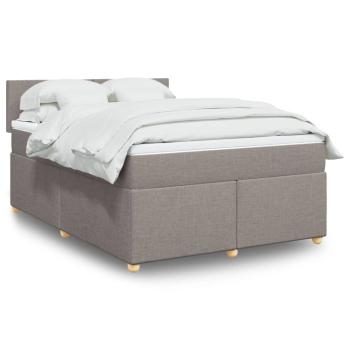 ARDEBO.de - Boxspringbett mit Matratze Taupe 140x190 cm Stoff