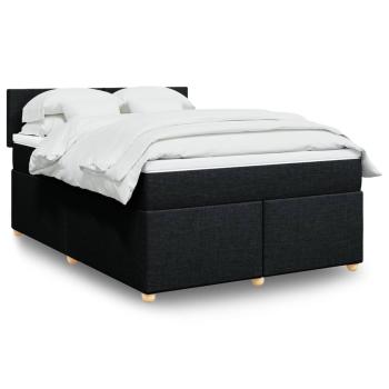 ARDEBO.de - Boxspringbett mit Matratze Schwarz 140x200 cm Stoff